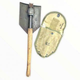 Ww2 Us Army Entrenching Tool Shovel With Cover 1943 And 1945 Dated