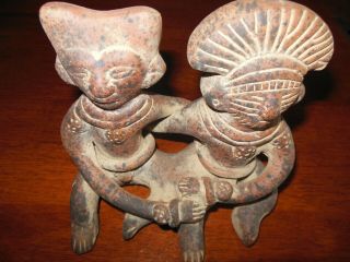 Vintage Pre Columbian Aztec Mayan Clay Statue