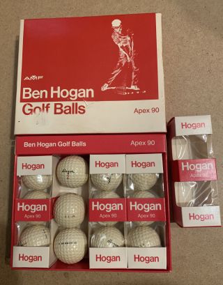 Vintage Set Of Ben Hogan Amf Apex 90 One Dozen (12) Golf Balls Box