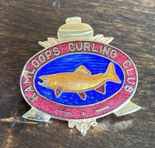 Vintage Kamloops Curling Club Pin British Columbia Canada