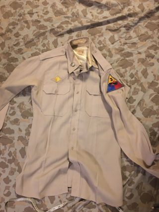 Ww2 Us Army Officers Tailored Large16.  5 Shirt Artilary Lt Col 3 Armoured R D