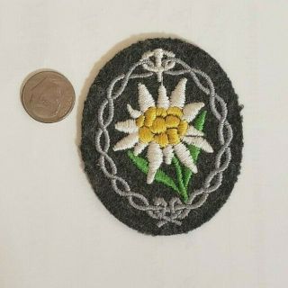 Ww2 German Army Mountain Troops Patch Brought Home By Us Veteran