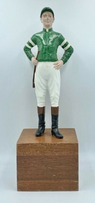 Vintage The " 21 " Club York Nyc Equestrian Horse Jockey Iron Statue Bookend
