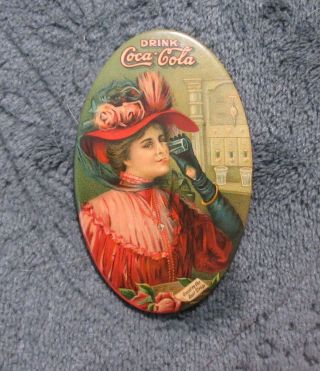 Vintage Coca - Cola Pocket Mirror 1908