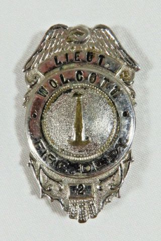 Vintage Obsolete Wolcott Ct.  Fire Department Lieutenant Badge