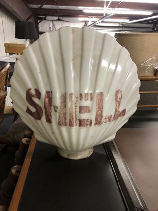 Shell Gas Pump Globe Light Vintage Glass Lens Service Station Garage Sign