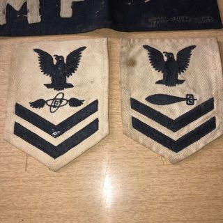 WW2 US Navy Petty Officer 2nd Class Torpedoman/Electronics Mates MP Seabees,  DE 2