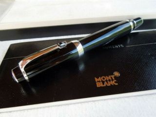 Montblanc Boheme Series: 5098 Rollerball Pen In Black Platinum With Black Jewel