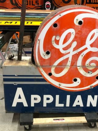 Large Vintage GE APPLIANCE Double Sided PORCELAIN NEON Old Advertising 3
