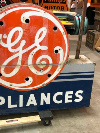 Large Vintage GE APPLIANCE Double Sided PORCELAIN NEON Old Advertising 4