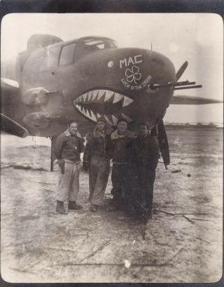 Wwii Photo Aaf B - 25 Bomber Nose Art 1st Bomb Group Hanchung Hanzhong China 46