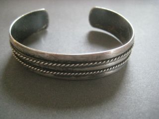 Bracelet Vintage Sterling Silver Southwestern Style Cuff Twist Trim 21 Grams