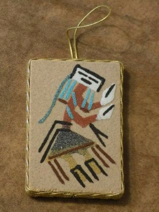 Native American Indian Sand Painting Ornament 3 " X 2 "