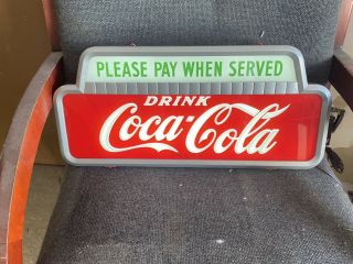 Restored 1950’s Coca Cola Light Up Glass Sign.