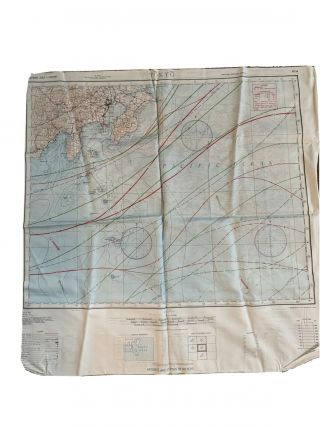 Wwii Aaf Pilot Silk Chart Escape Map 1944 Osaka Ni53,  Tokyo Ni54