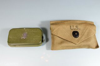 Us Ww2 Army First Aid Carlisle Bandage Pouch Wlmc Inc.  1943 W/ Tin Laundry S294