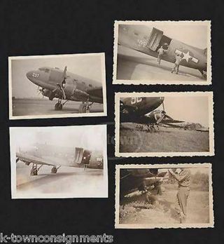 Wwii Bomber Planes Us Army Air Force Soldiers Vintage Snapshot Photographs