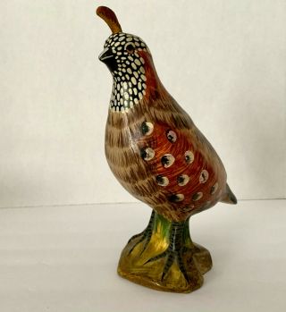 Vtg Mottahedeh Ceramic 8.  5 " H Male Desert Quail Bird Figurine - Signed Italy S6200