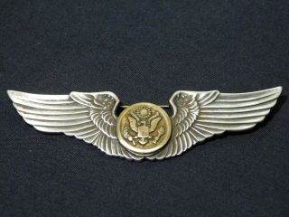 Scarce Wwii Us Army Air Crew Wings Pin Coin Silver Pin Back Full Size
