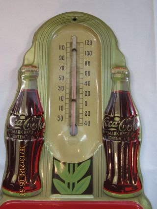Vintage 1941 Coca - Cola Thermometer Metal Sign 16 