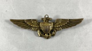 Ww2 Us Navy Gold Pilot Wings Amico Maker 1/20 10k G On S Sterling
