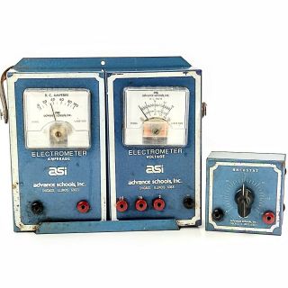 Vintage Asi Electrometer Voltage Amperage Rheostat Test Meter Tool Electric
