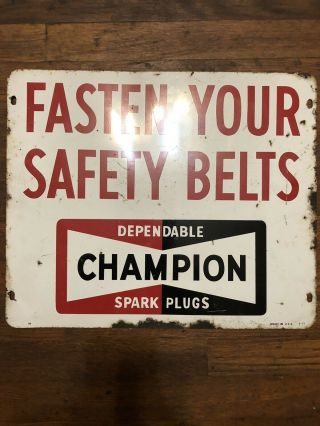 Champion Spark Plug Double Sided Tin Sign Not Porcelain