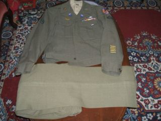 Us Wwii Army Air Corps Uniform Tunic 8th Af,  Pants,  Shirt,  Air Crew Wings