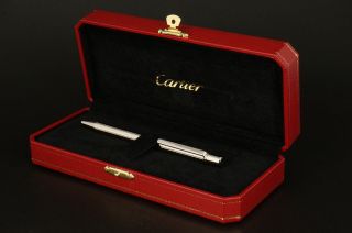 Cartier St150289 Milleraies Decor Silver Ballpoint Pen W/box C24