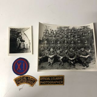 2 Wwii Us Army Photographer Group Patches And Photos
