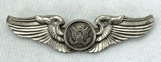 Wwii Us Army Air Forces 3 " Sterling Aircrew Pin Back Wings