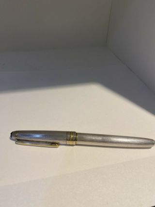Montblanc Meisterstuck Sterling 925 Silver Ballpoint Pen With Gold Trim