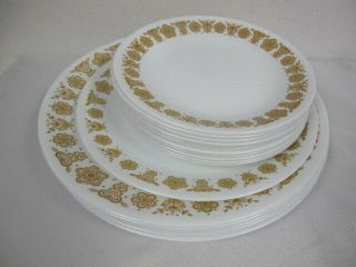 Vintage Corelle Butterfly Gold Plates (20) 8 Dinner 1 Luncheon 11 Dessert