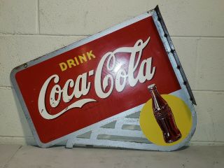 1946 Drink Coca - Cola Double Side Flange Advertising Sign Country Store
