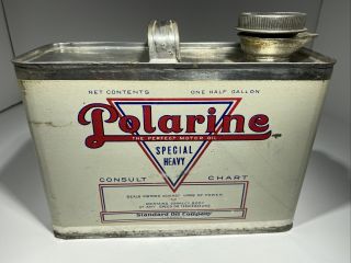 Early Vintage Standard Polarine 1/2 Gallon Oil Can Petrolium