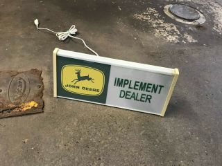 Vintage John Deere Lighted Sign Farm Implement Tractor Advertising