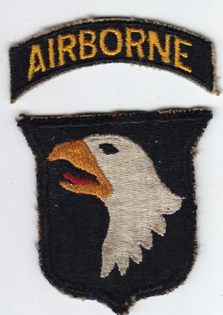 Wwii Us Army 101st Airborne Division Patch - Embroidered,  Separate Tab
