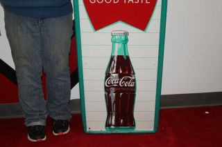 Large Vintage c.  1960 Coca Cola Fishtail Soda Pop Gas Station 54 