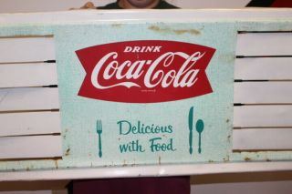 Large Vintage c.  1960 Coca Cola Fishtail Restaurant Menu Soda Pop 59 
