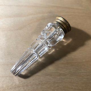 Antique Cut Crystal Perfume Scent Bottle Chatelaine Miniature Vintage Vial