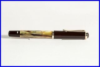 1950 Pelikan 400 Fountain Pen - Tortoise Striped Brown - Obb 14k Nib