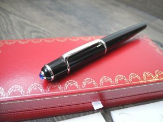 Cartier Diabolo De Large Black Composite Platinum Rollerball Pen Box Paper