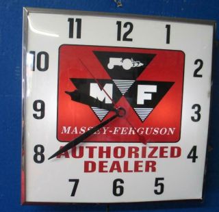 Vintage Pam Lighted Advertising Massey Ferguson Authorized Dealer Clock