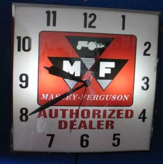 Vintage Pam Lighted Advertising MASSEY FERGUSON AUTHORIZED DEALER Clock 2