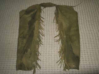 Vintage Chap - Parel By Gerald Roberts Leather Fringe Western Cowboy Chaps Youth