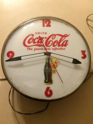 Vintage Coca Cola Pam Clock 15 " Coke