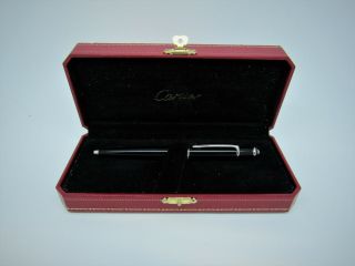 Diabolo De Cartier Ballpoint Pen In Black Composite,  Palladium - Finish