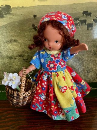 Vintage Bisque Nasb Nancy Ann Doll Redressed Country Girl