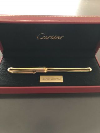 Vintage Authentic Cartier Fountain Pen 18k Yellow Gold And