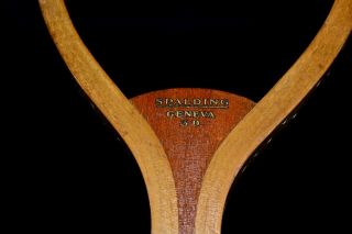 Antique Vintage Wood 1900 Spalding Geneva 3d Tennis Racket Long Oval Head